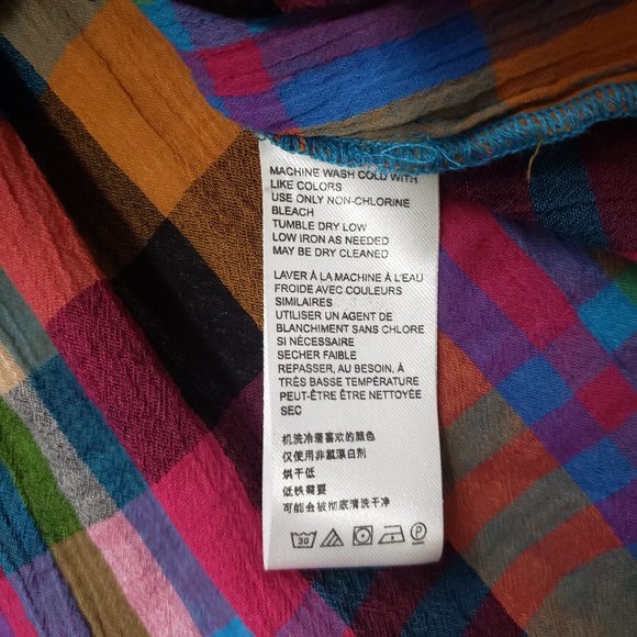 Maeve Anthropologie Multicolour Plaid Blouse S - Picture 7 of 8
